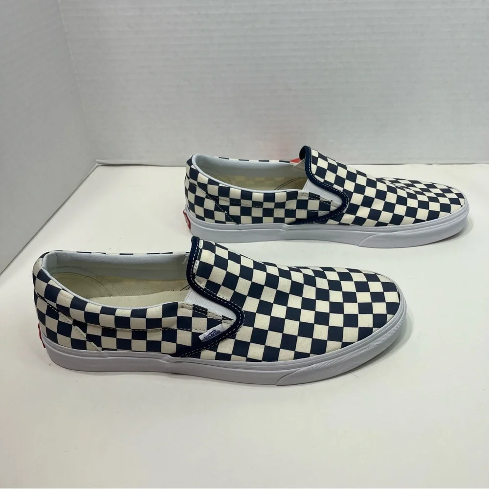 VANS Classic checkerboard print slip on shoes men’s size 13 NWT BLUE - Picture 5 of 16